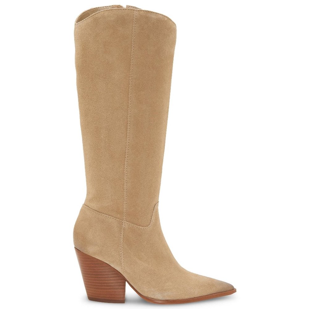 Vince Camuto Tan Suede Knee-High Heeled Boots
